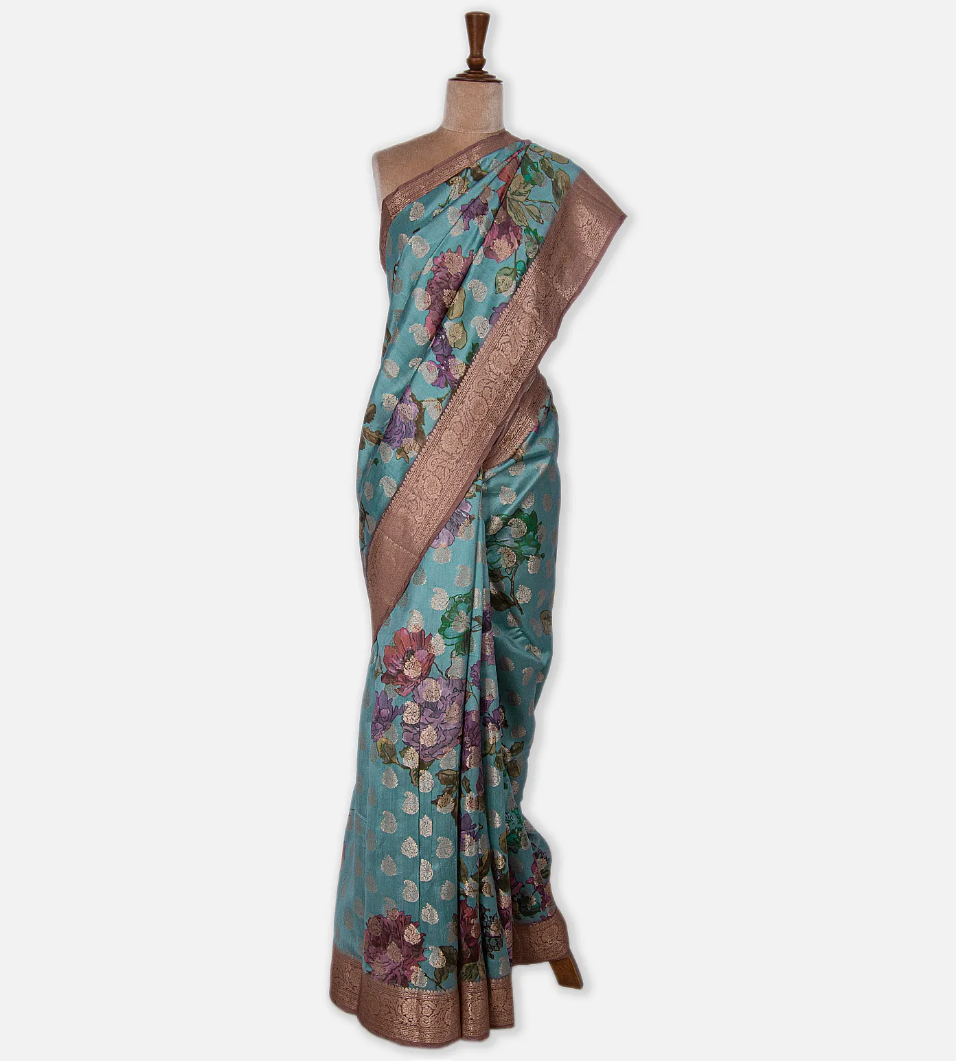 Light Blue Chaniya Silk Saree2