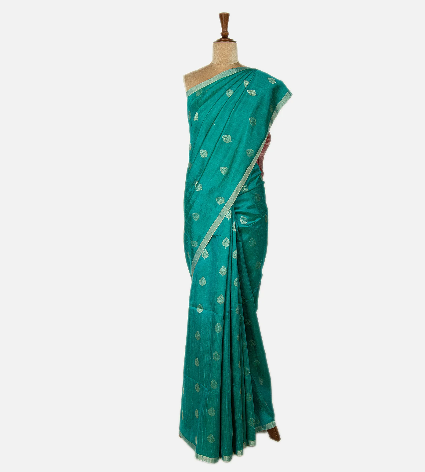 Sea Green Raw Silk Saree2