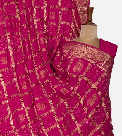 Pink Bandhani Kanchipuram Silk Saree1