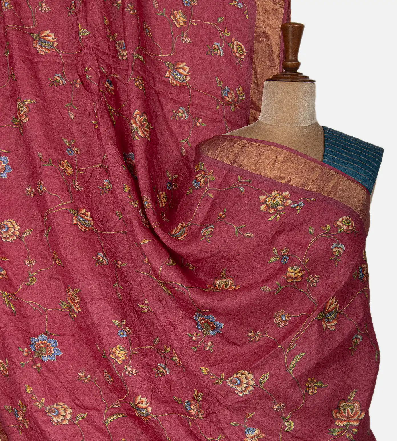 Red Tussar Saree1