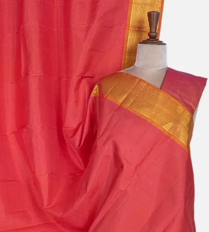 Orange And Red Kanchipuram Silk Saree1