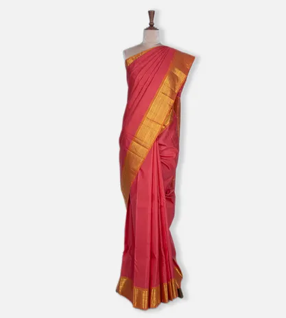 Orange And Red Kanchipuram Silk Saree2