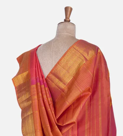 Orange And Red Kanchipuram Silk Saree3