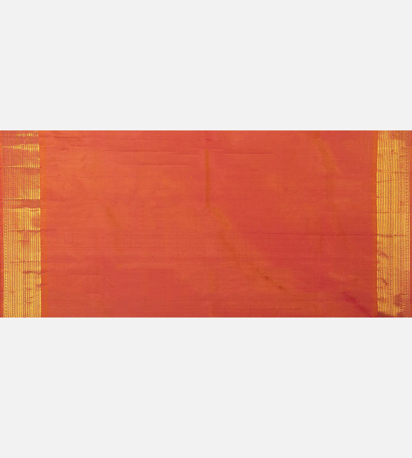 Orange And Red Kanchipuram Silk Saree4