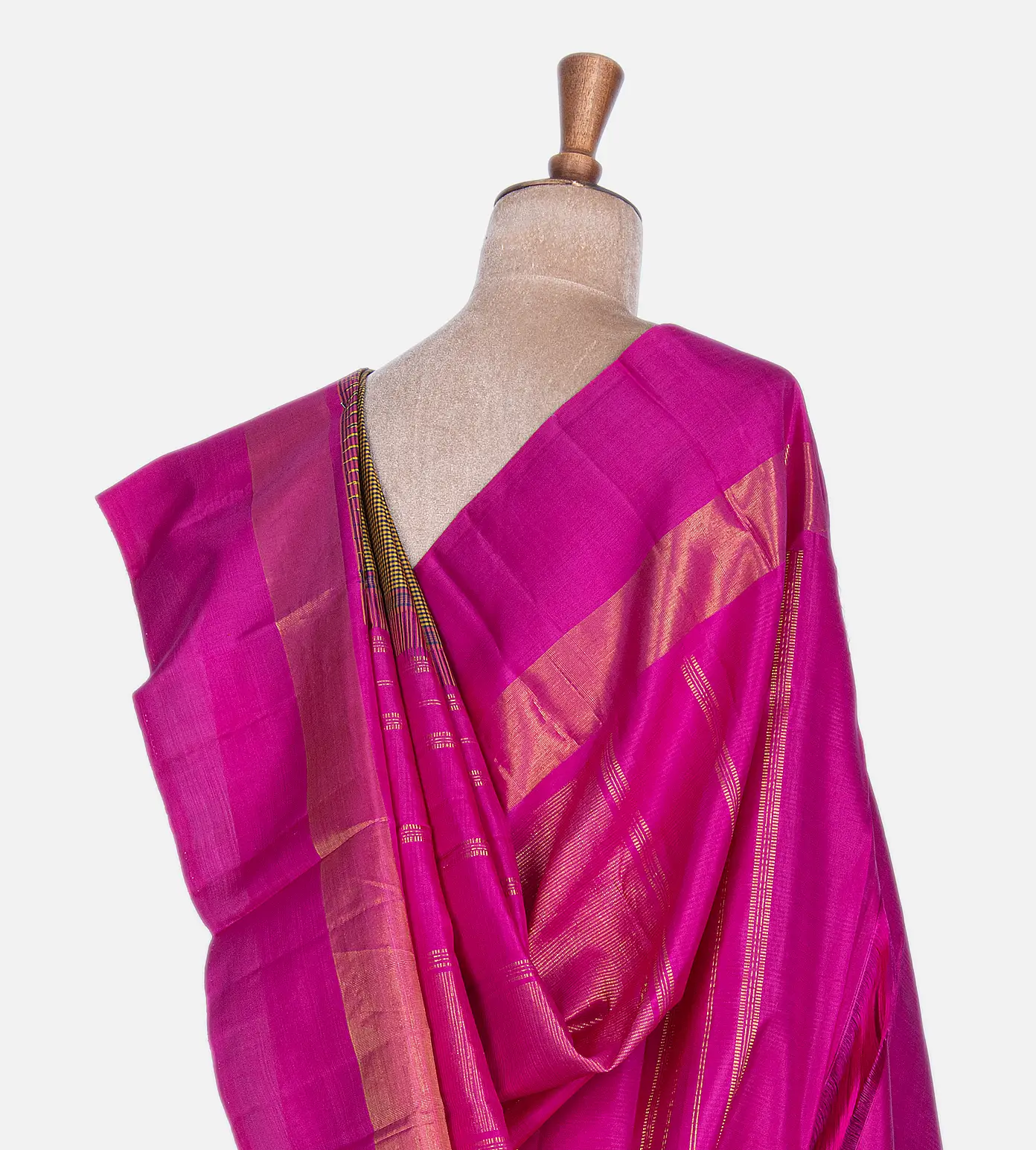 Yellow And Blue Kanchipuram Silk Saree3