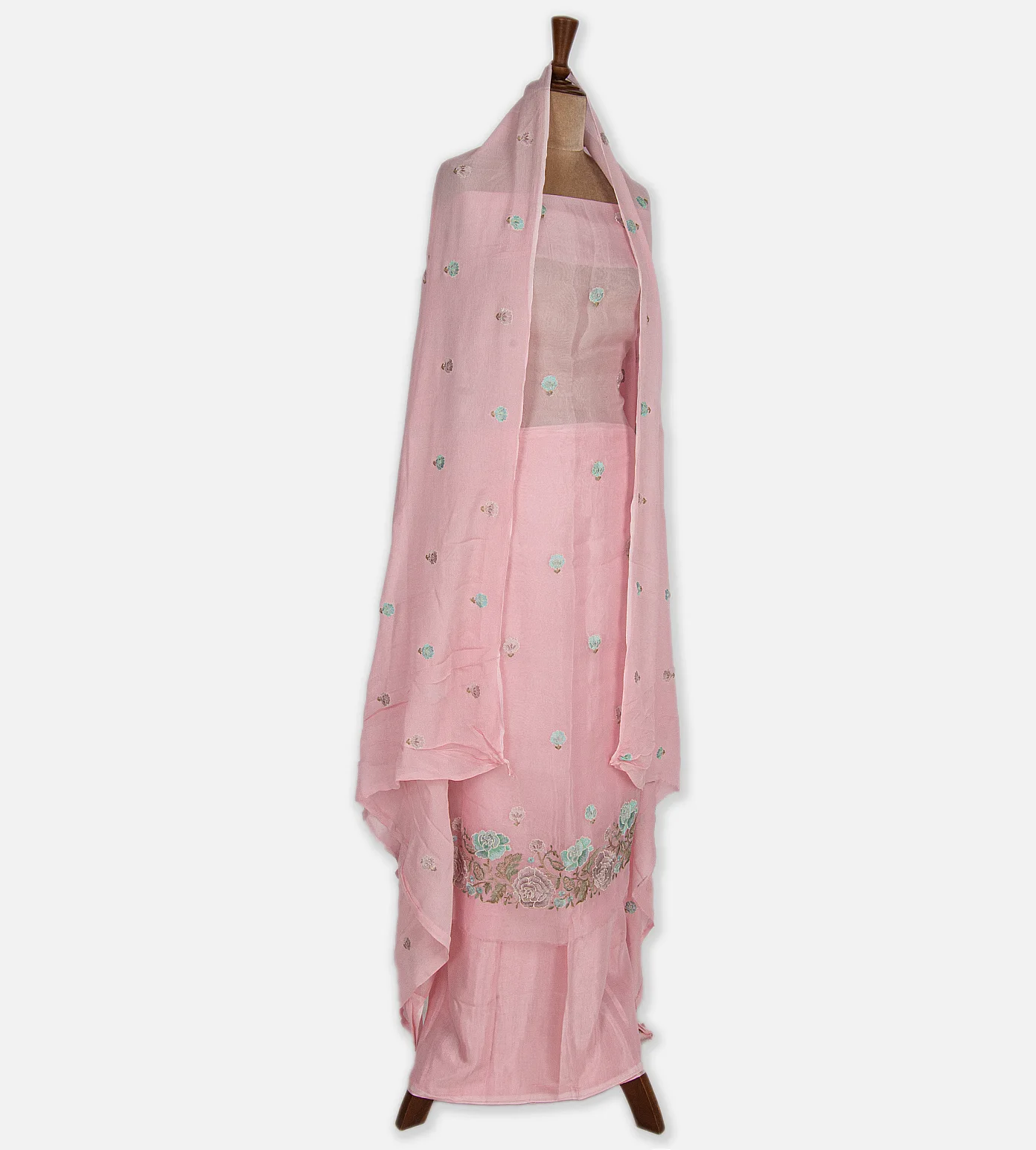 Baby Pink Organza Embroidery Salwar3