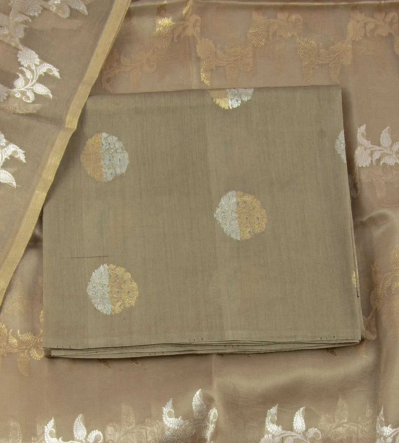 Deep Creme Banarasi Silk Salwar1