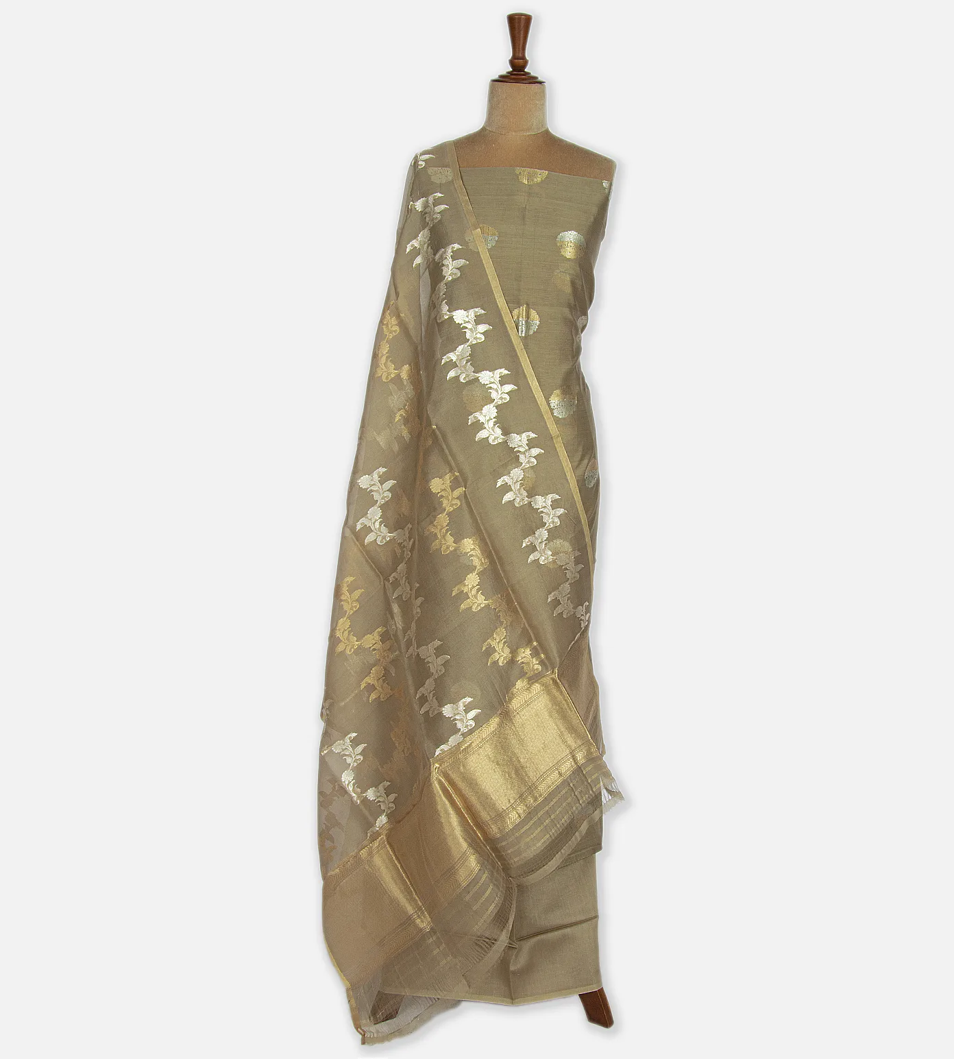Deep Creme Banarasi Silk Salwar2