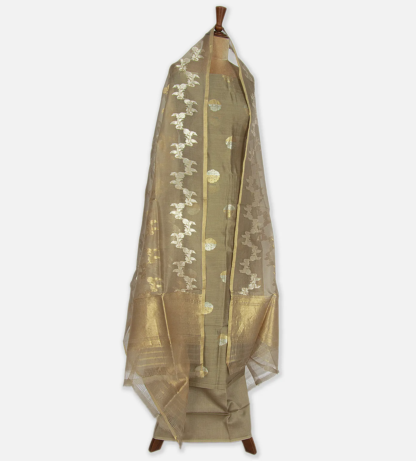 Deep Creme Banarasi Silk Salwar3