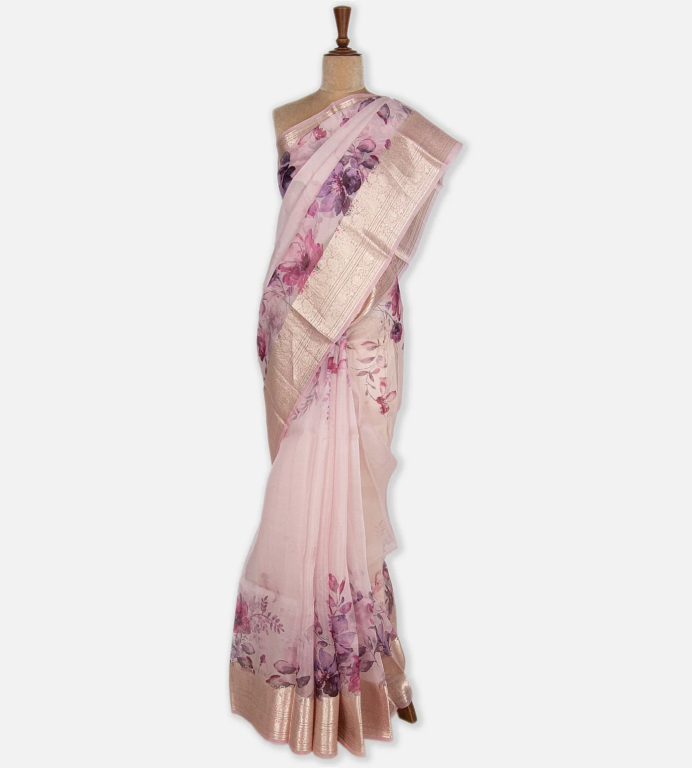 Pastel Pink Organza Saree2