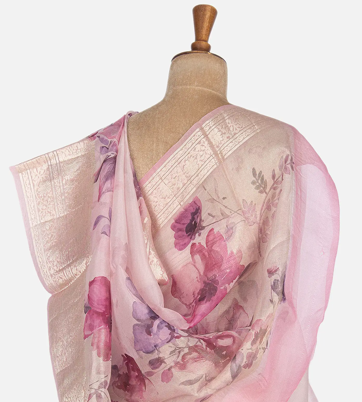 Pastel Pink Organza Saree3