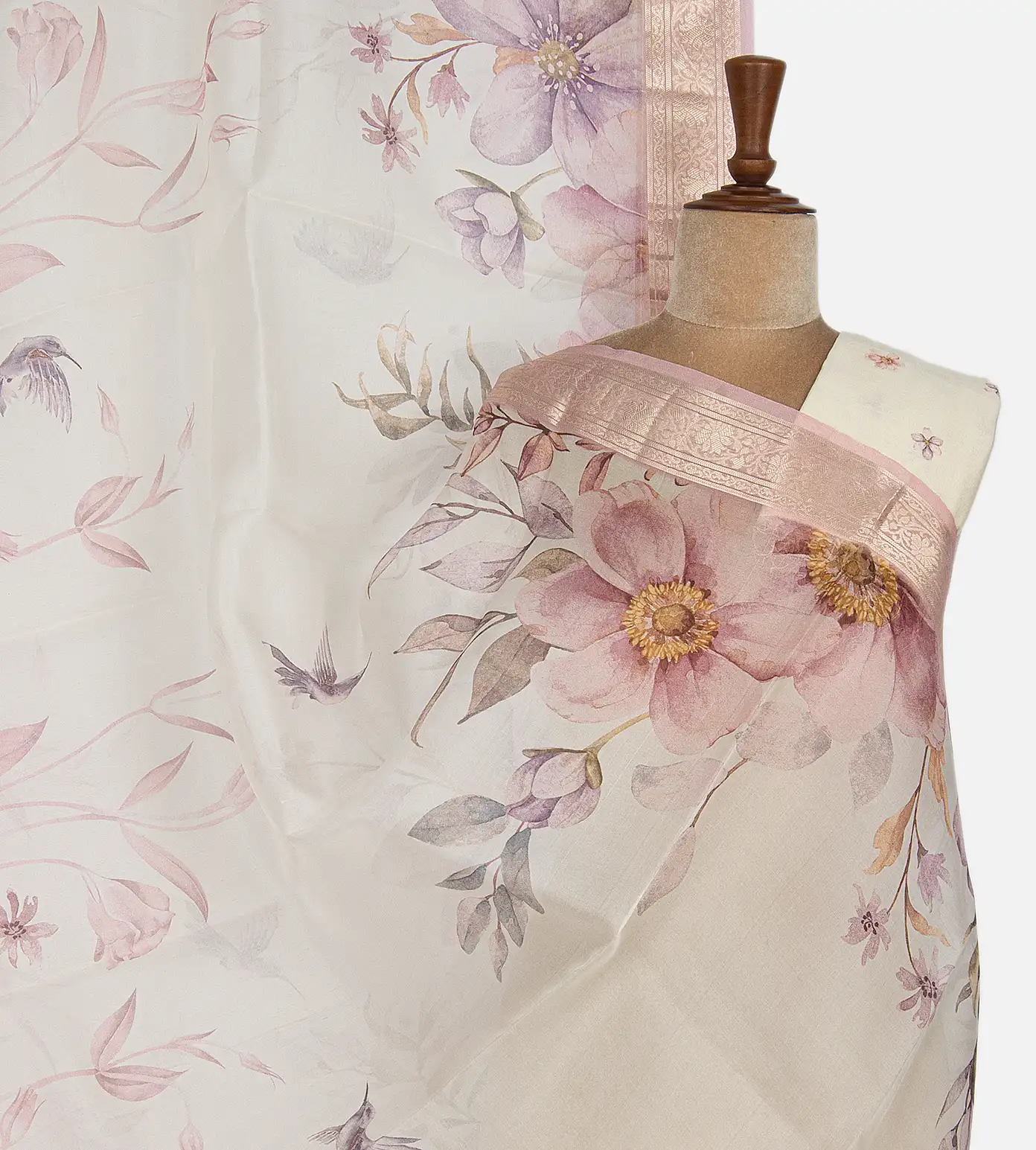 Off-White Organza Saree1