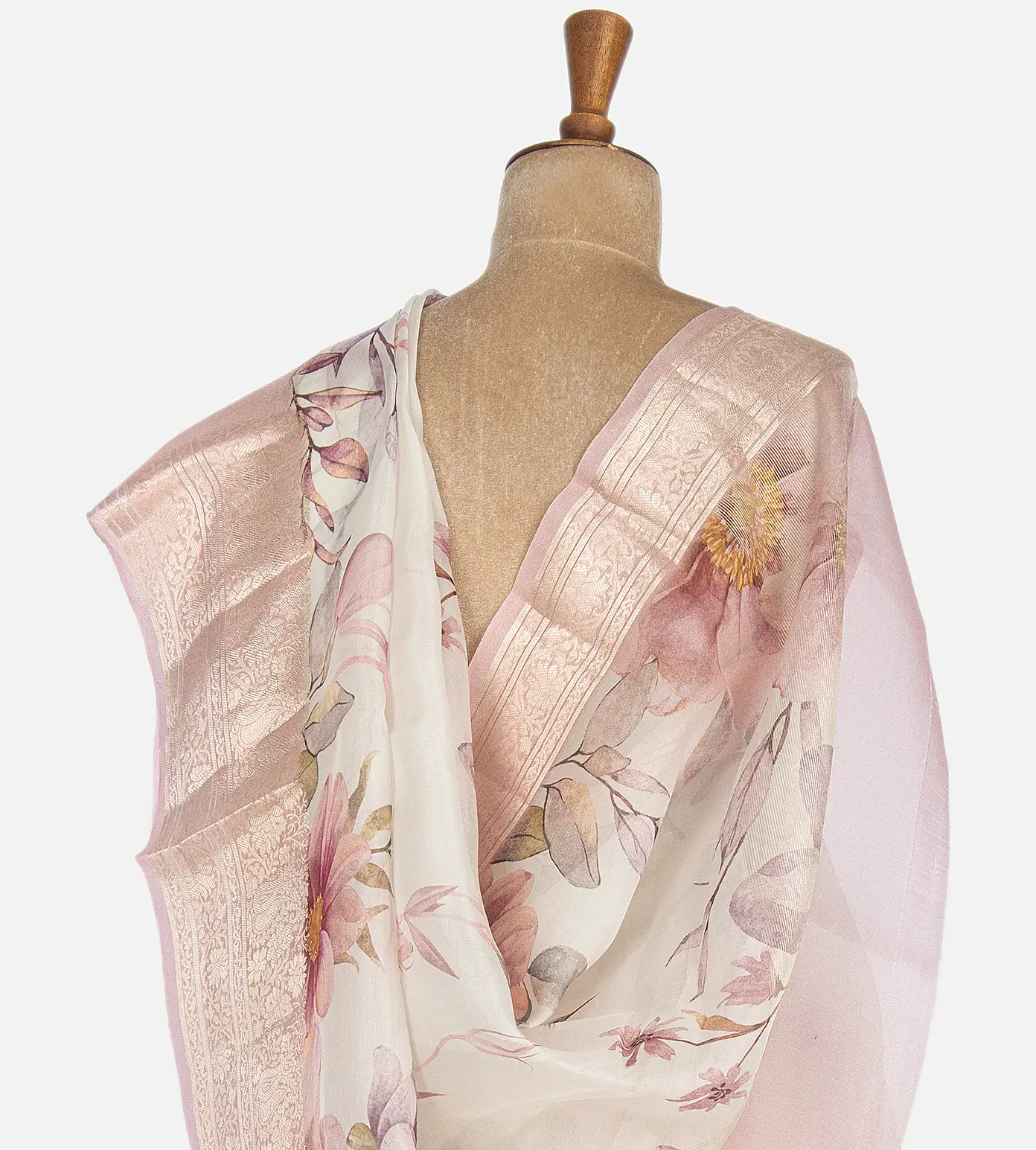 Off-White Organza Saree3