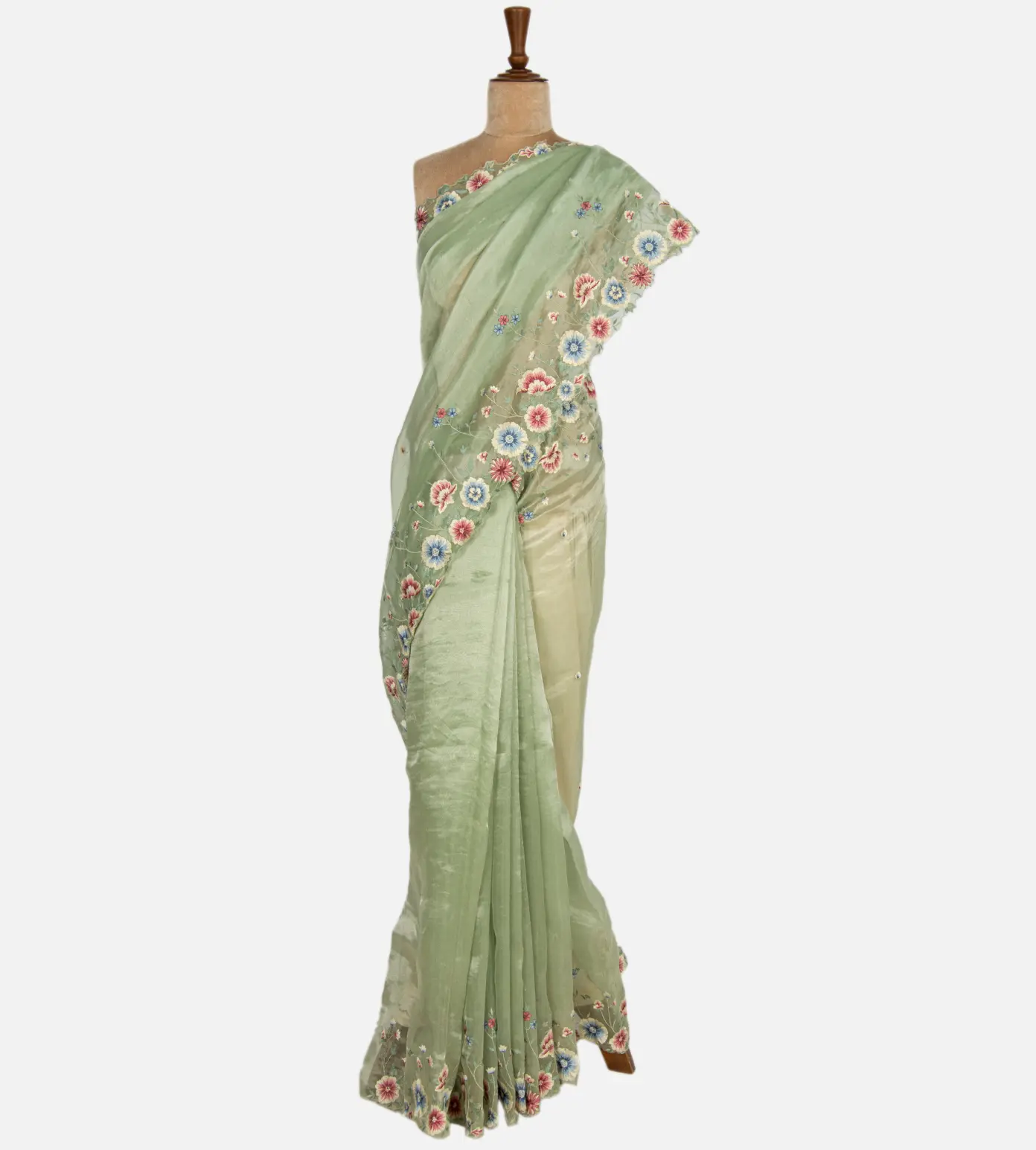 Green Tissue Organza Saree2