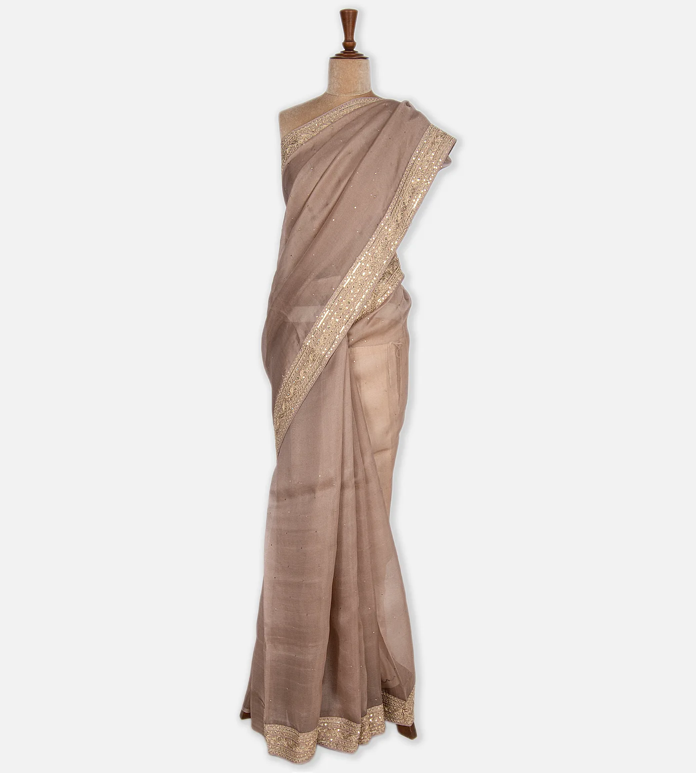 Rose gold Organza Saree2