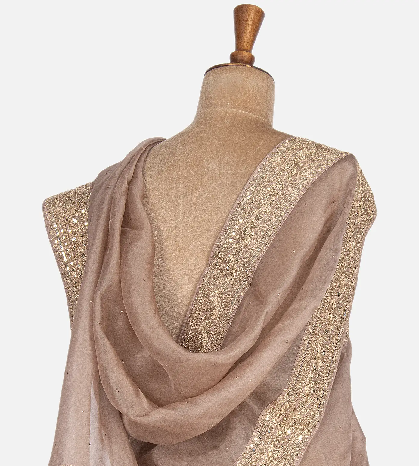 Rose gold Organza Saree3