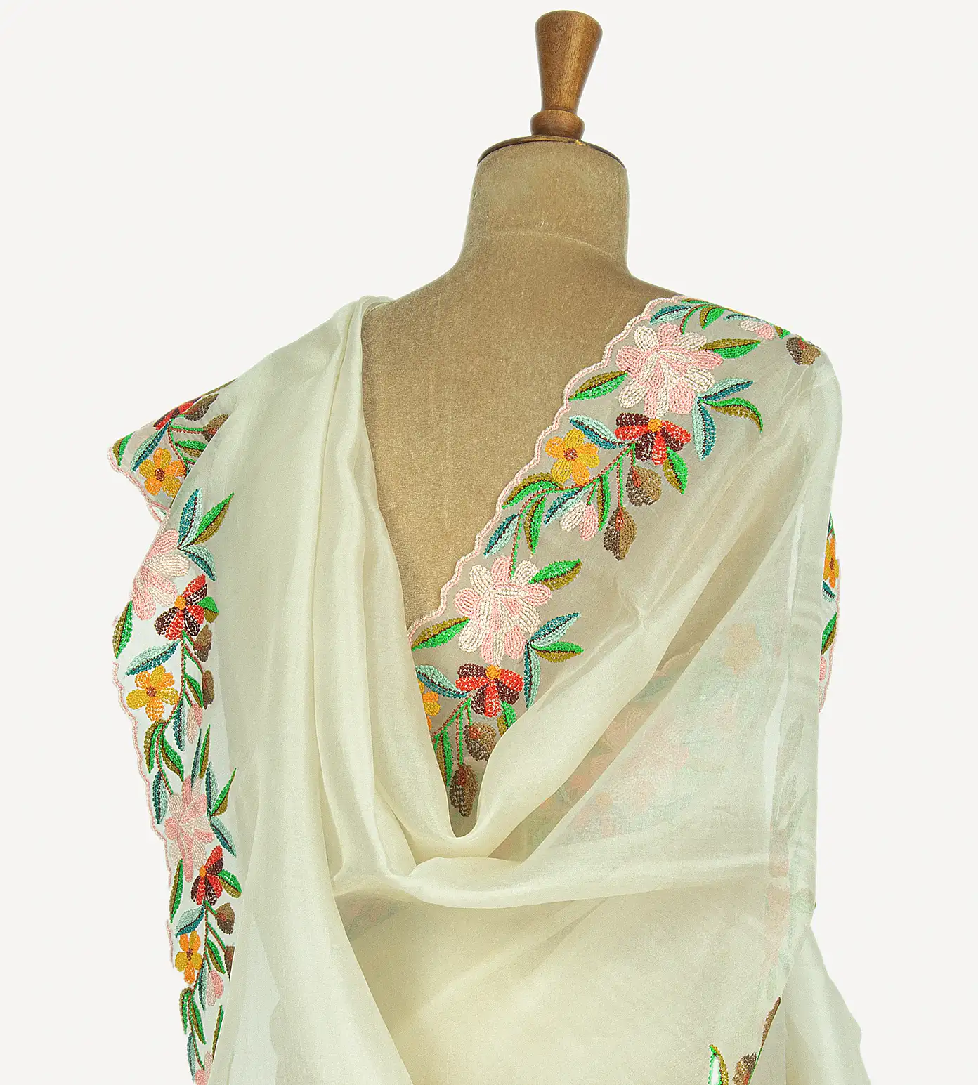 Off-White Organza Saree3