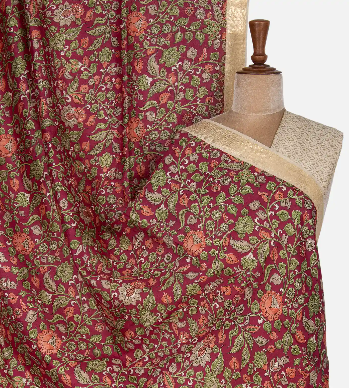 Dark Pink Soft Tussar Saree1