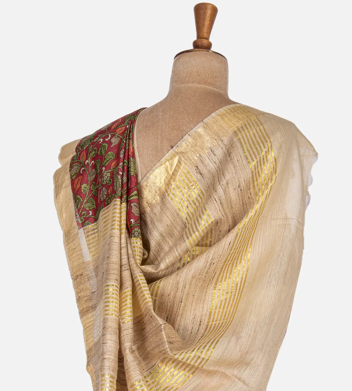 Dark Pink Soft Tussar Saree3