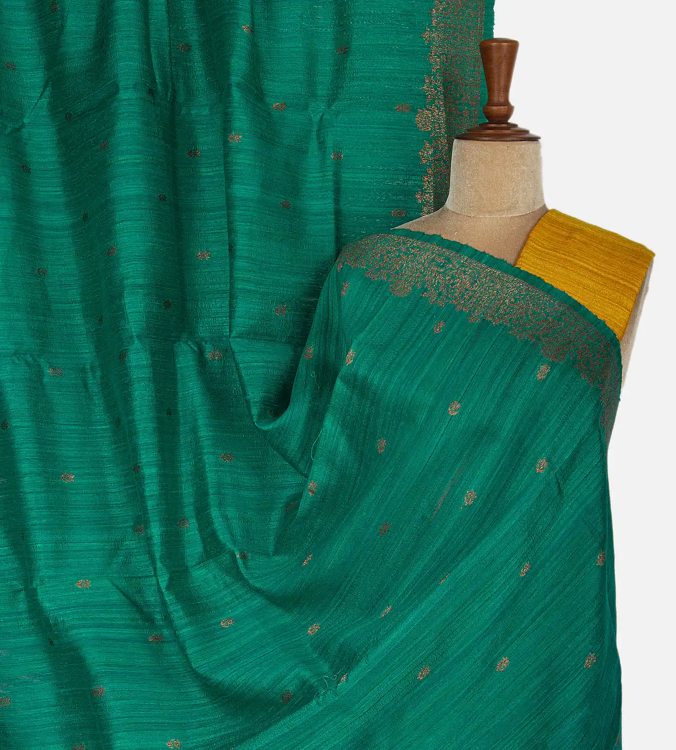 Sea Green Banarasi Tussar Saree1