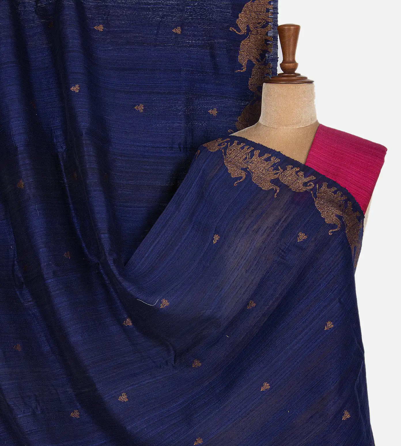 Deep Blue Banarasi Tussar Saree1