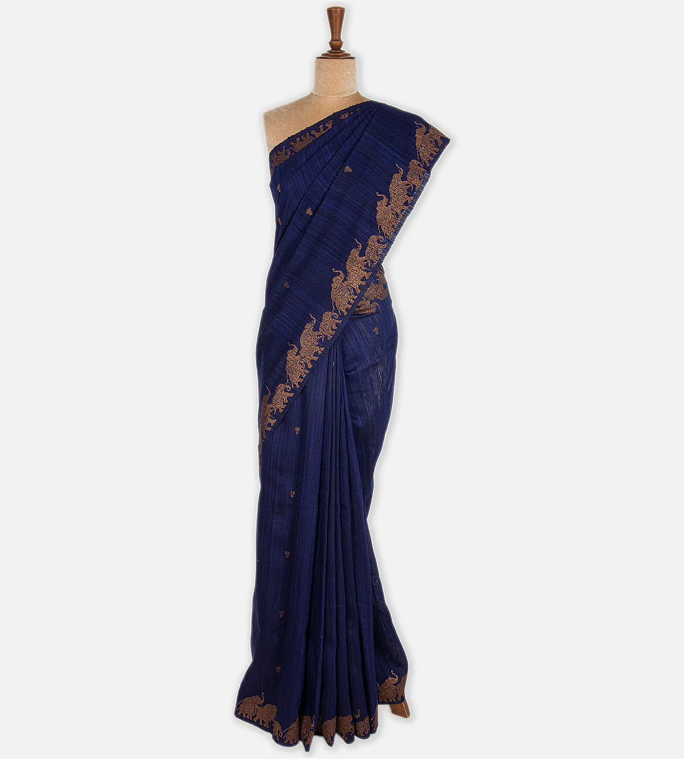 Deep Blue Banarasi Tussar Saree2
