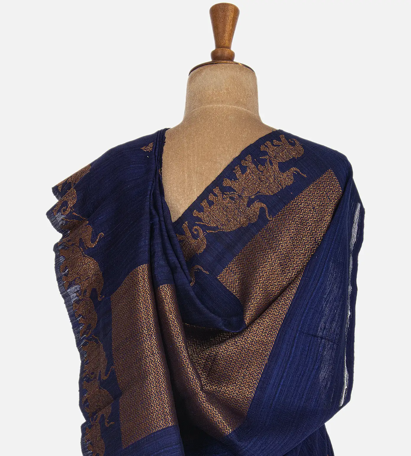 Deep Blue Banarasi Tussar Saree3