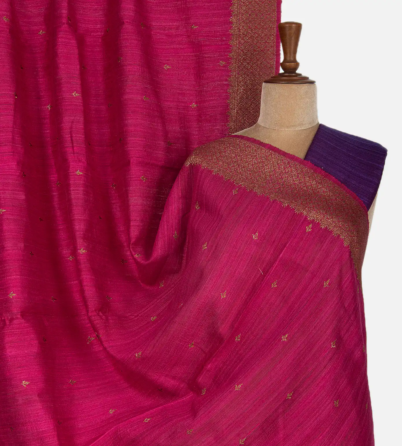 Pink Banarasi Tussar Saree1