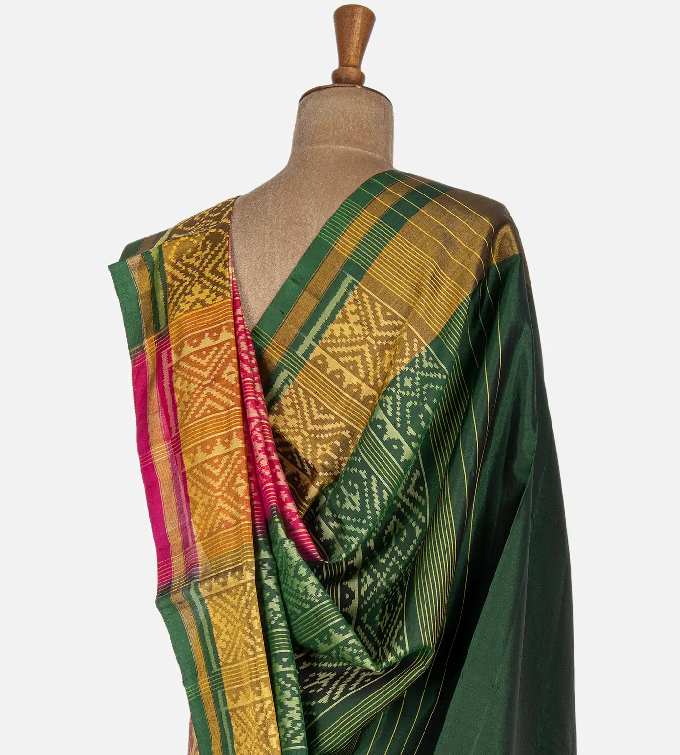 Pink Ikkat Silk Saree3