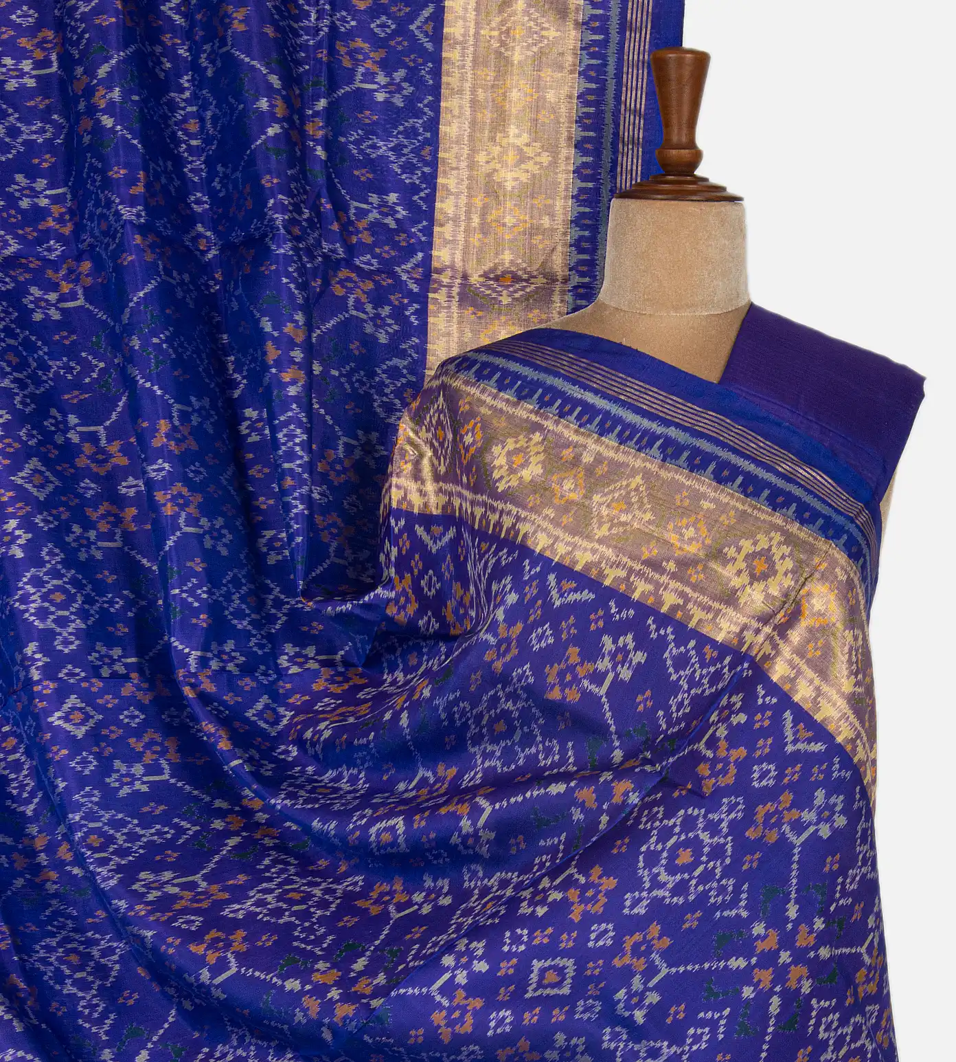 Blue Patola Silk Saree1