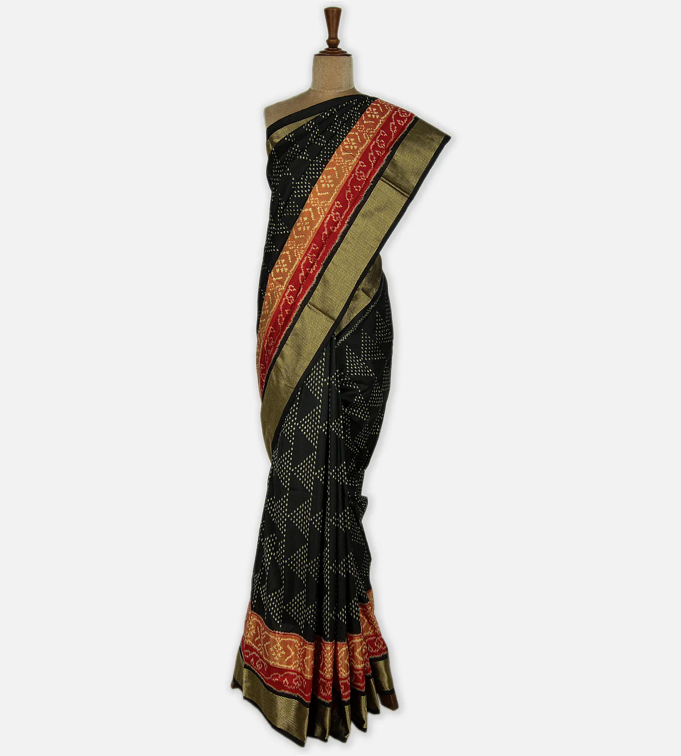 Black Ikkat Silk Saree2