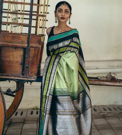 Light Green Kanchipuram Silk Saree5