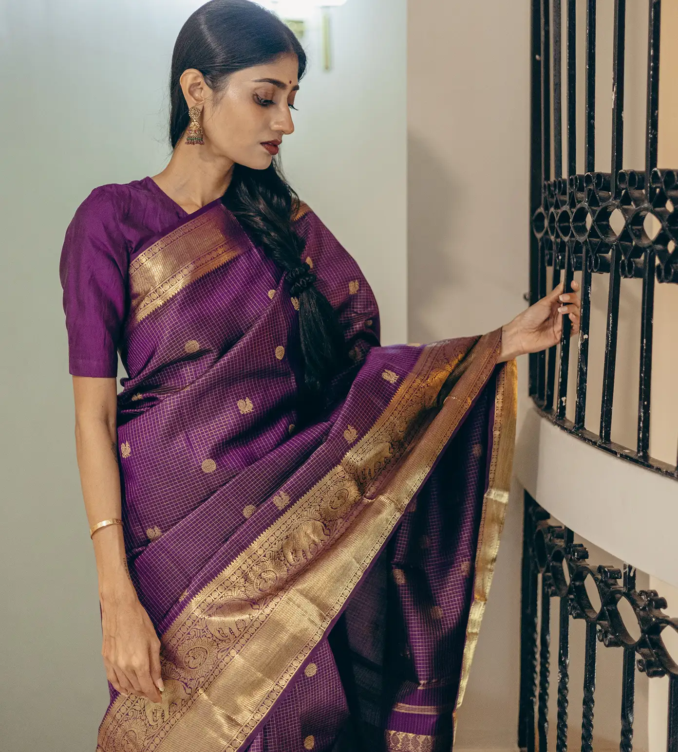 Purple Kanchipuram Silk Saree2