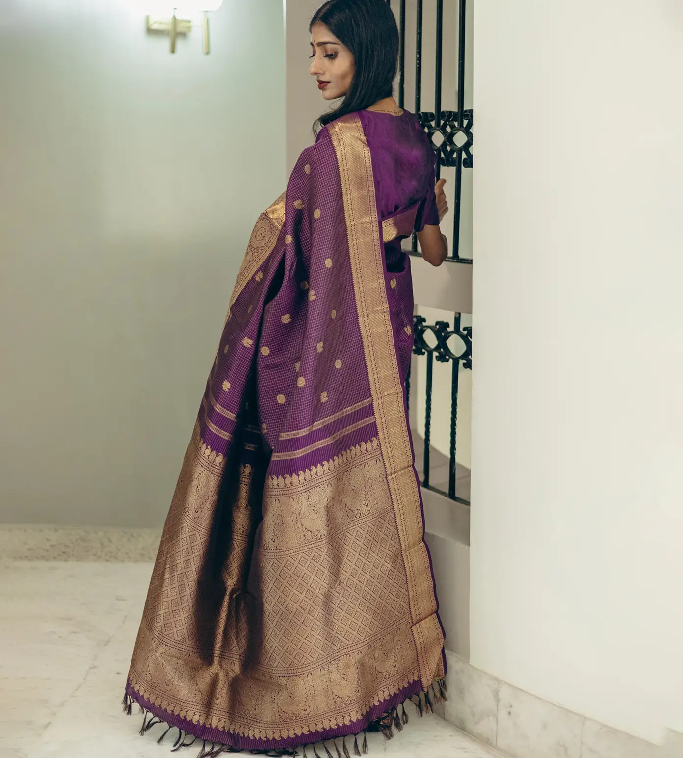 Purple Kanchipuram Silk Saree3