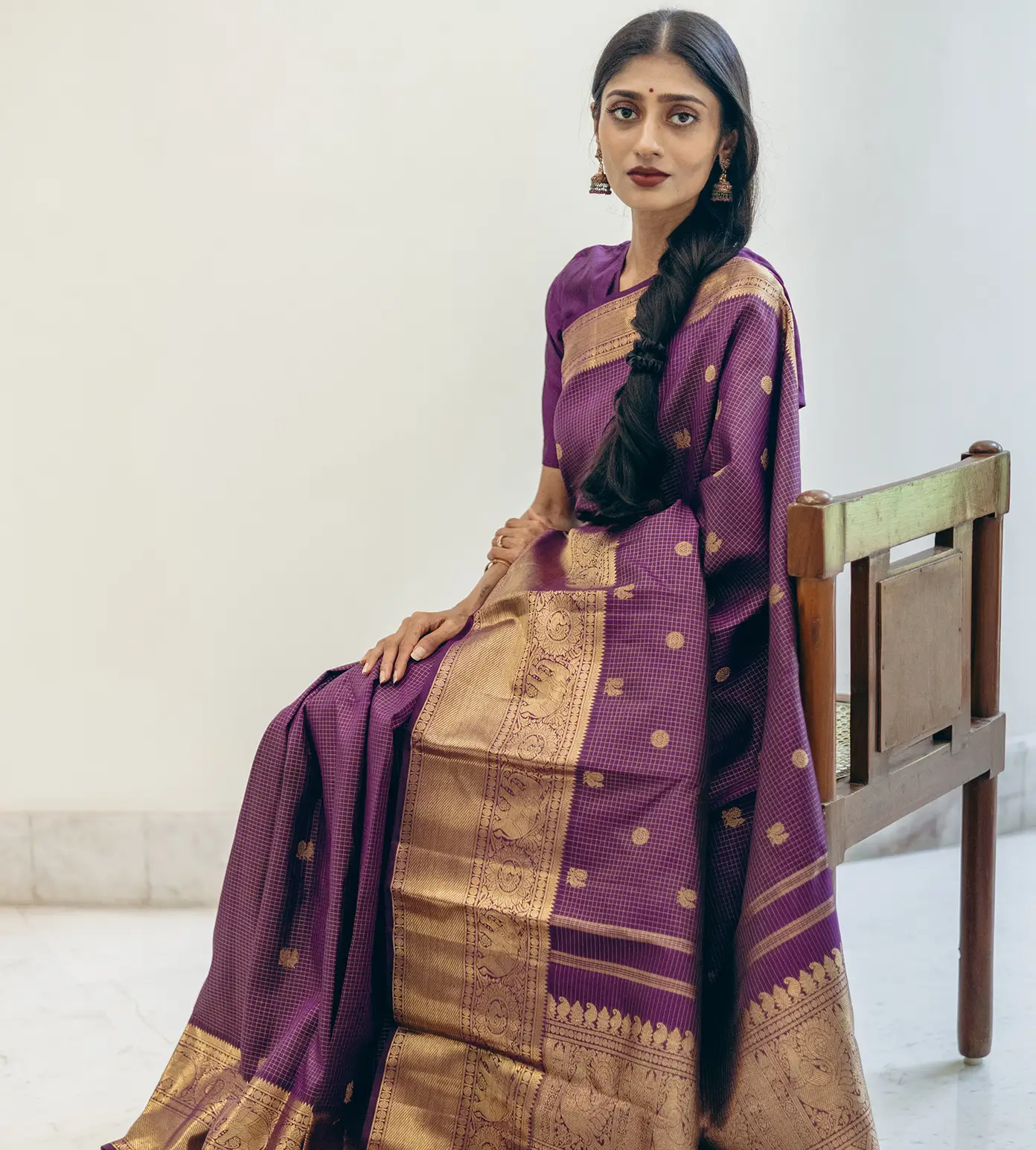 Purple Kanchipuram Silk Saree4