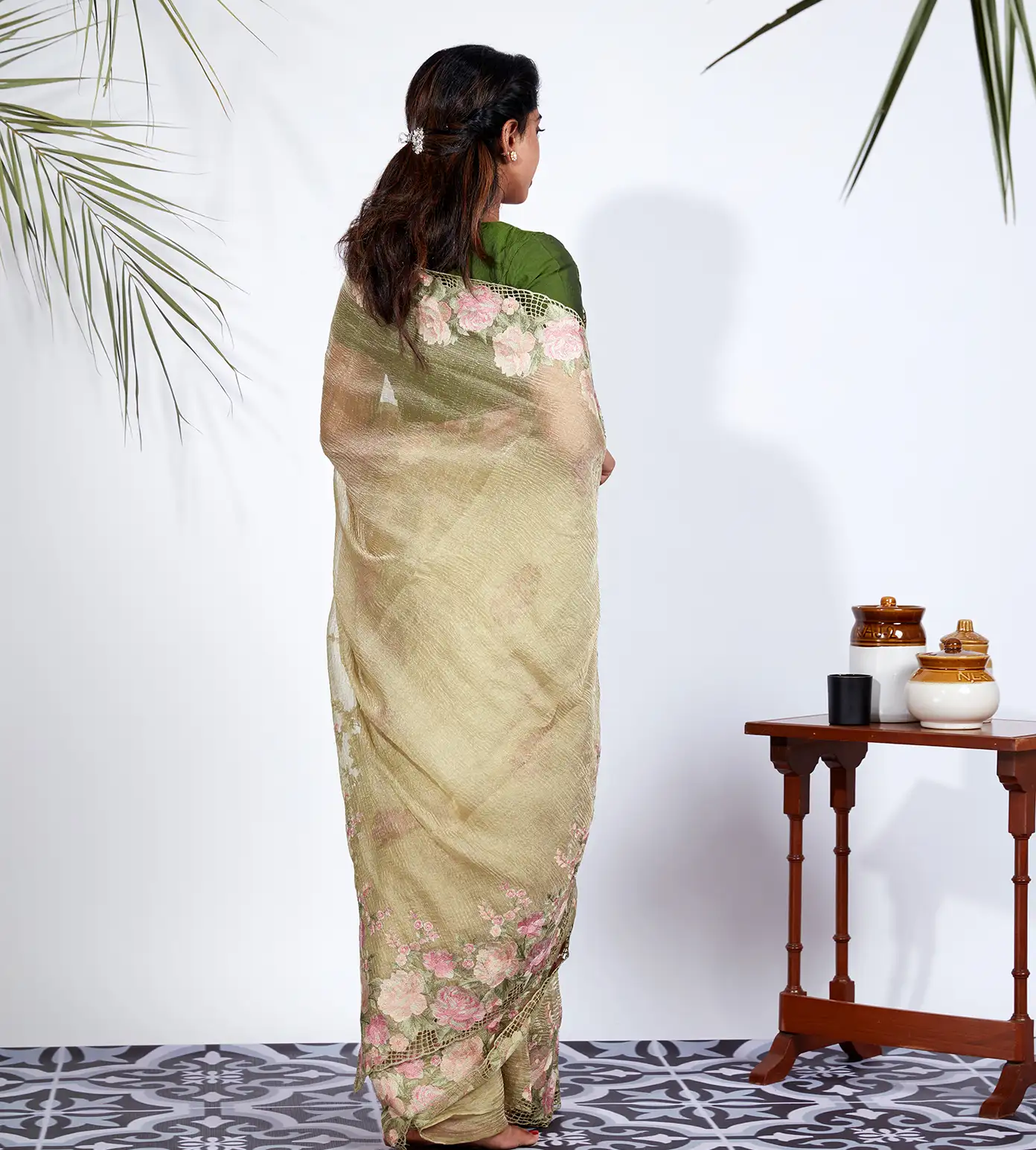 Light Green Organza Saree4