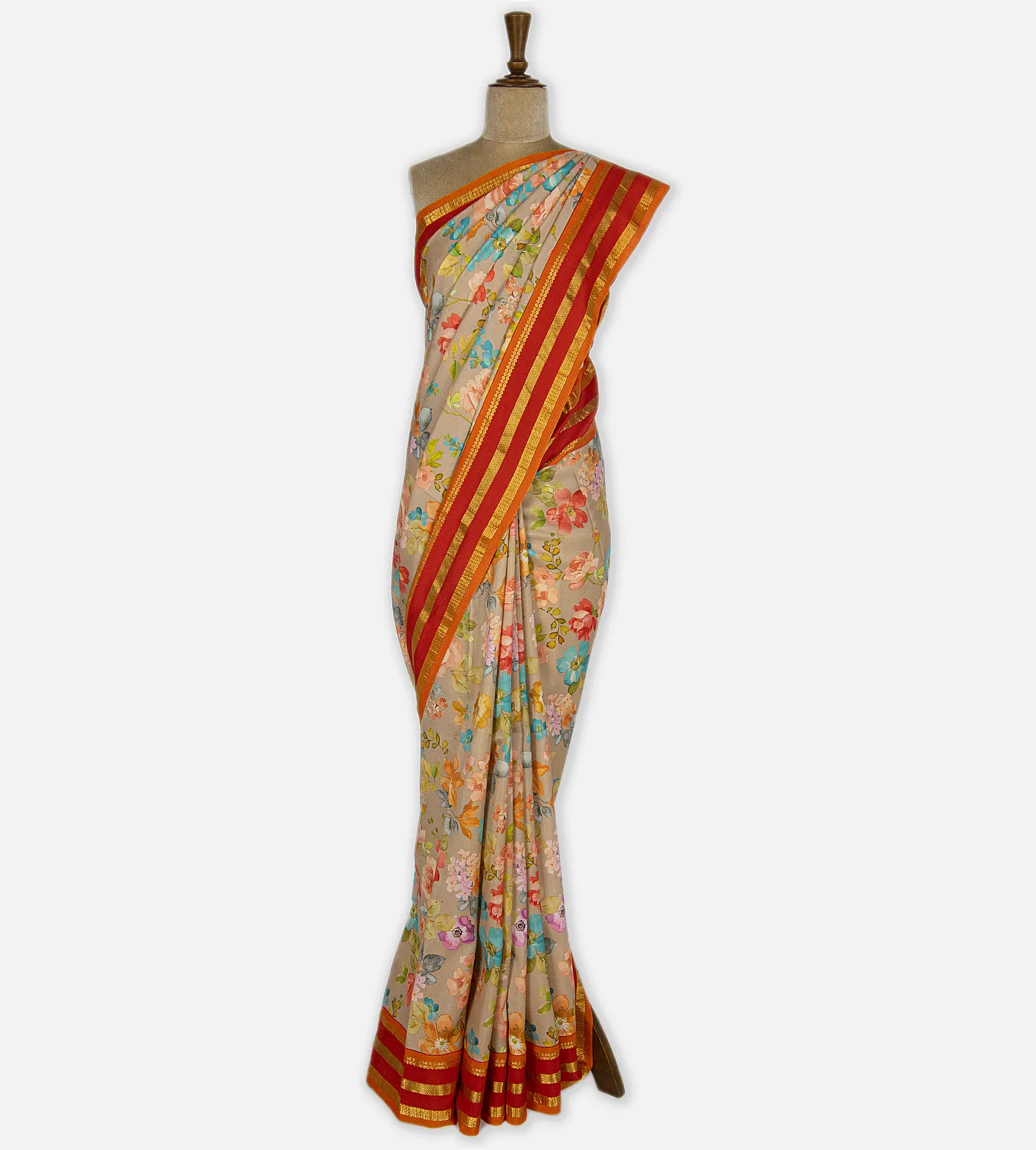 Creme Soft Silk Saree2