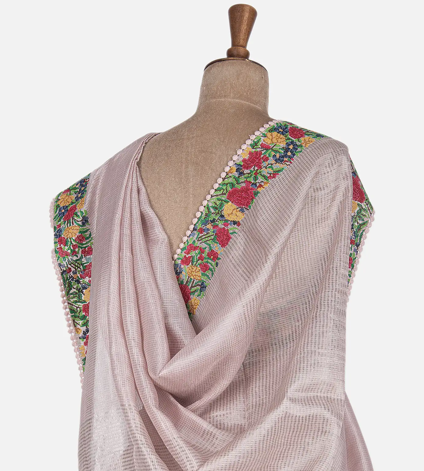 Pastel Pink Tussar Saree3