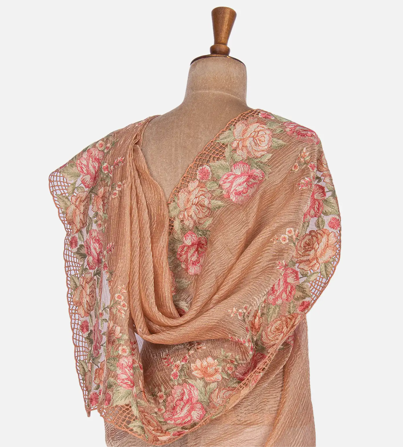 Peach Organza Saree3