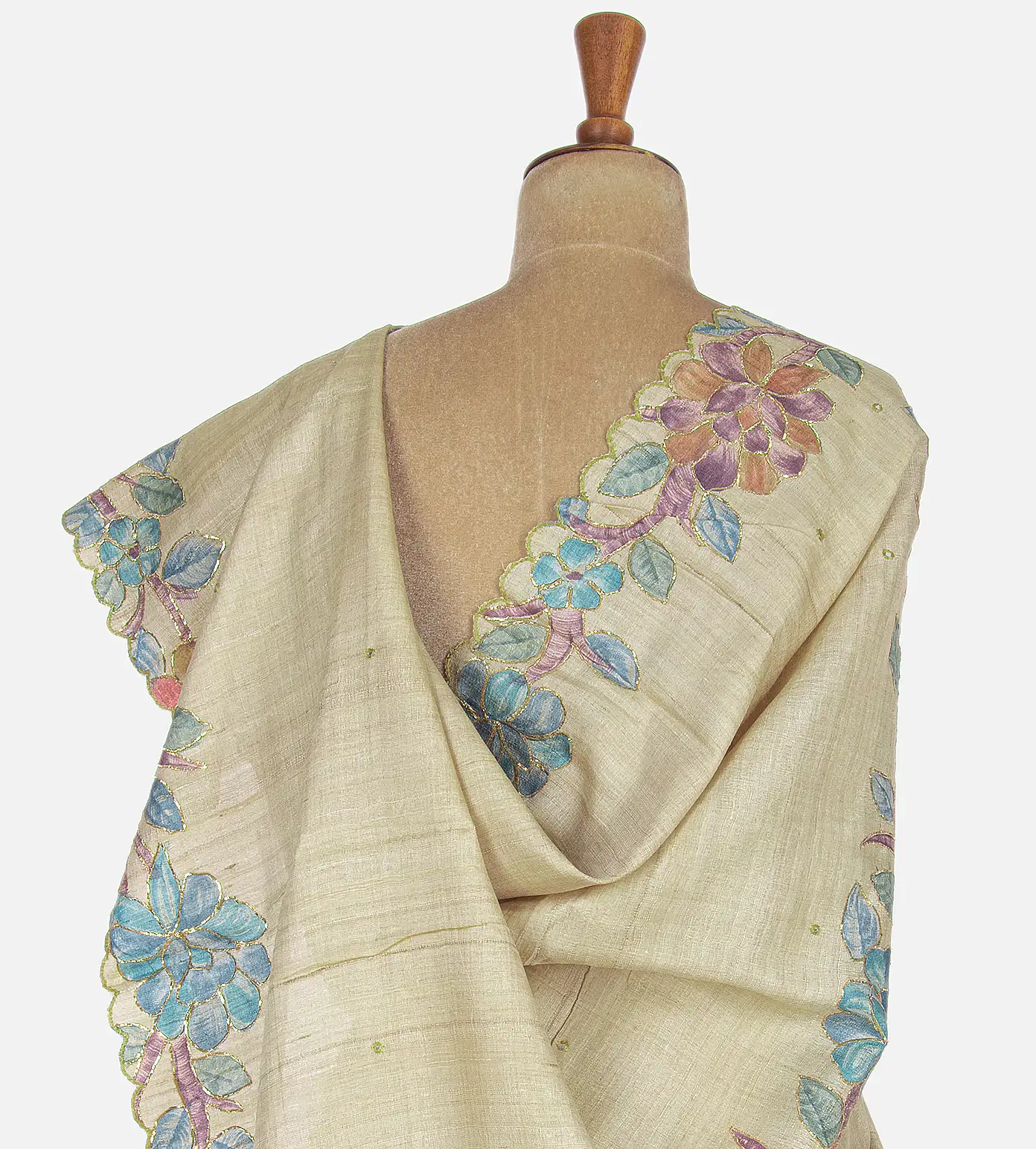 Off-White Tussar Saree3