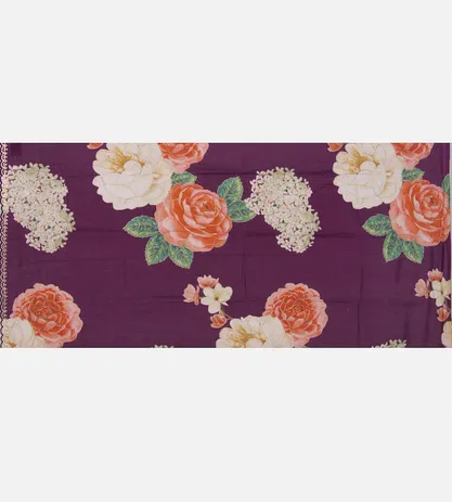 Purple Tussar Embroidery Saree4