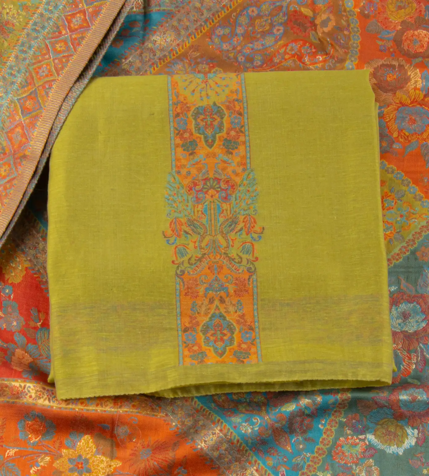Lime Yellow Kani Silk Salwar1