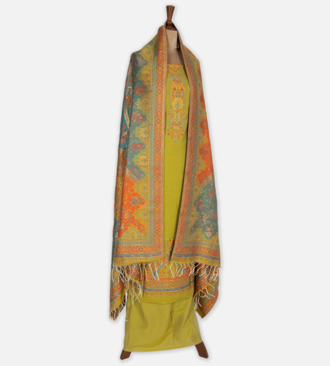Lime Yellow Kani Silk Salwar3