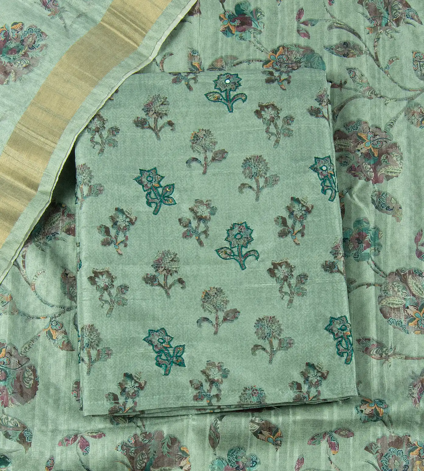 Greenish Grey Mixed Cotton Salwar1