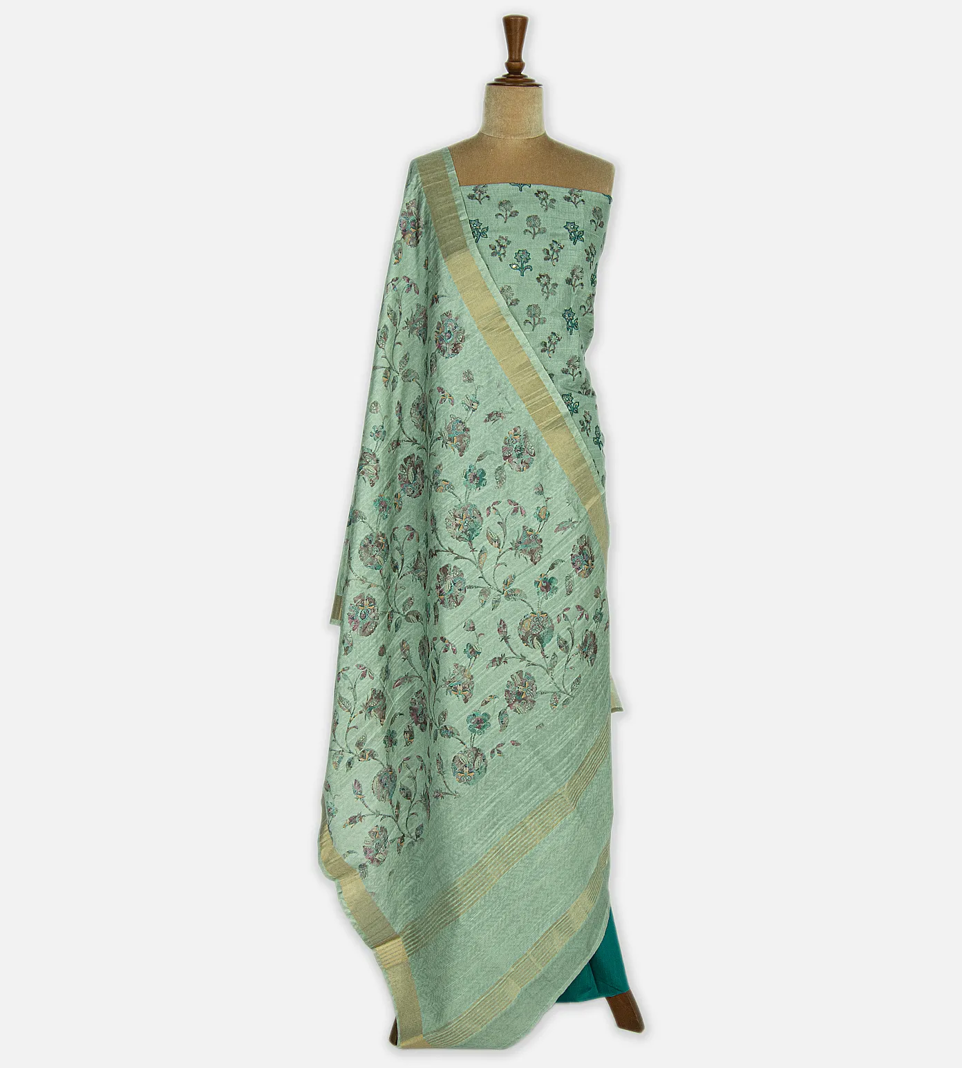 Greenish Grey Mixed Cotton Salwar2
