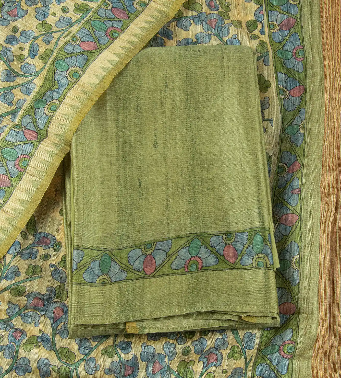 Olive Green Mixed Cotton Salwar1