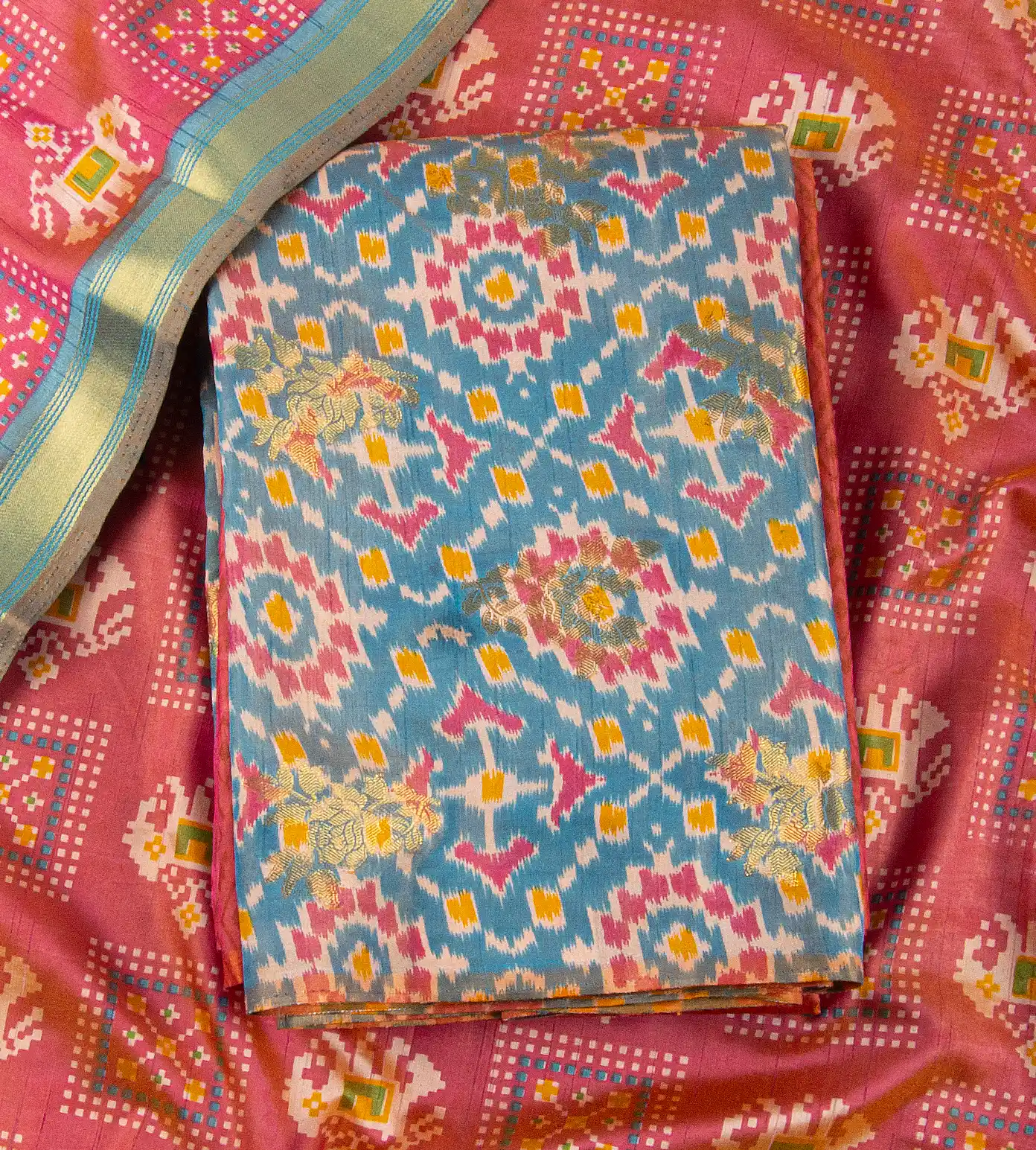 Light Blue Mixed Cotton Salwar1