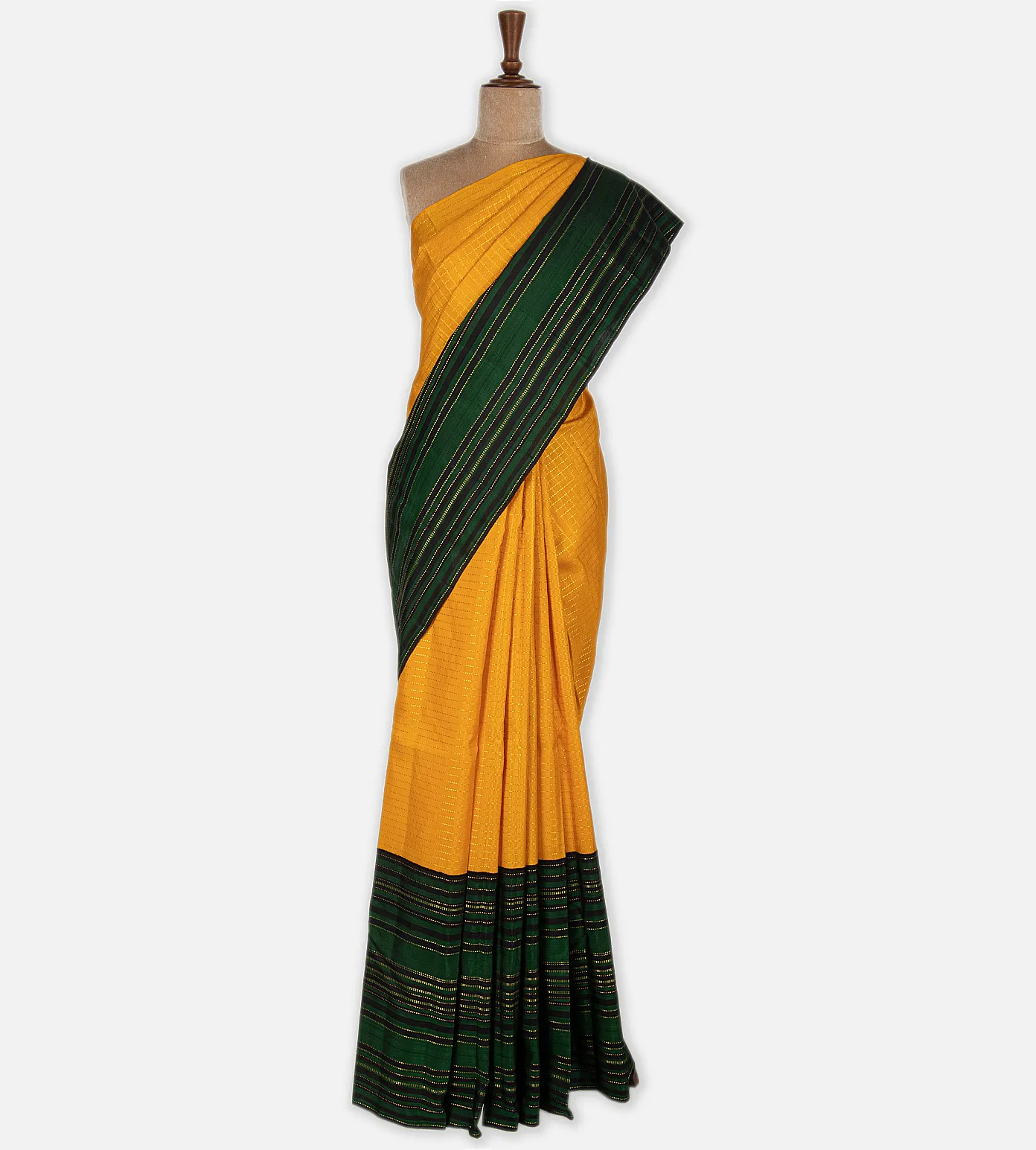 Yellow Kanchipuram Silk Saree2