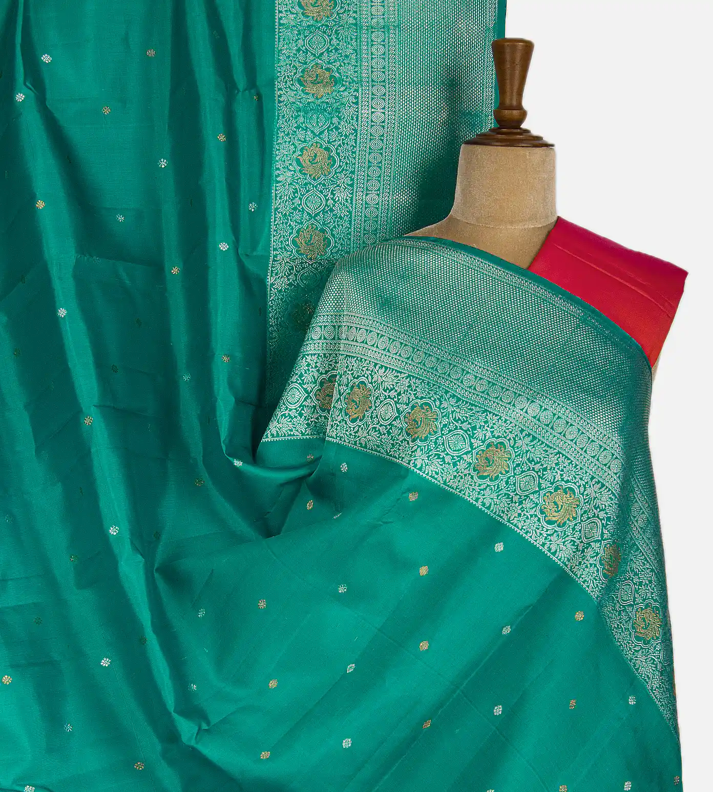 Sea Green Kanchipuram Silk Saree1