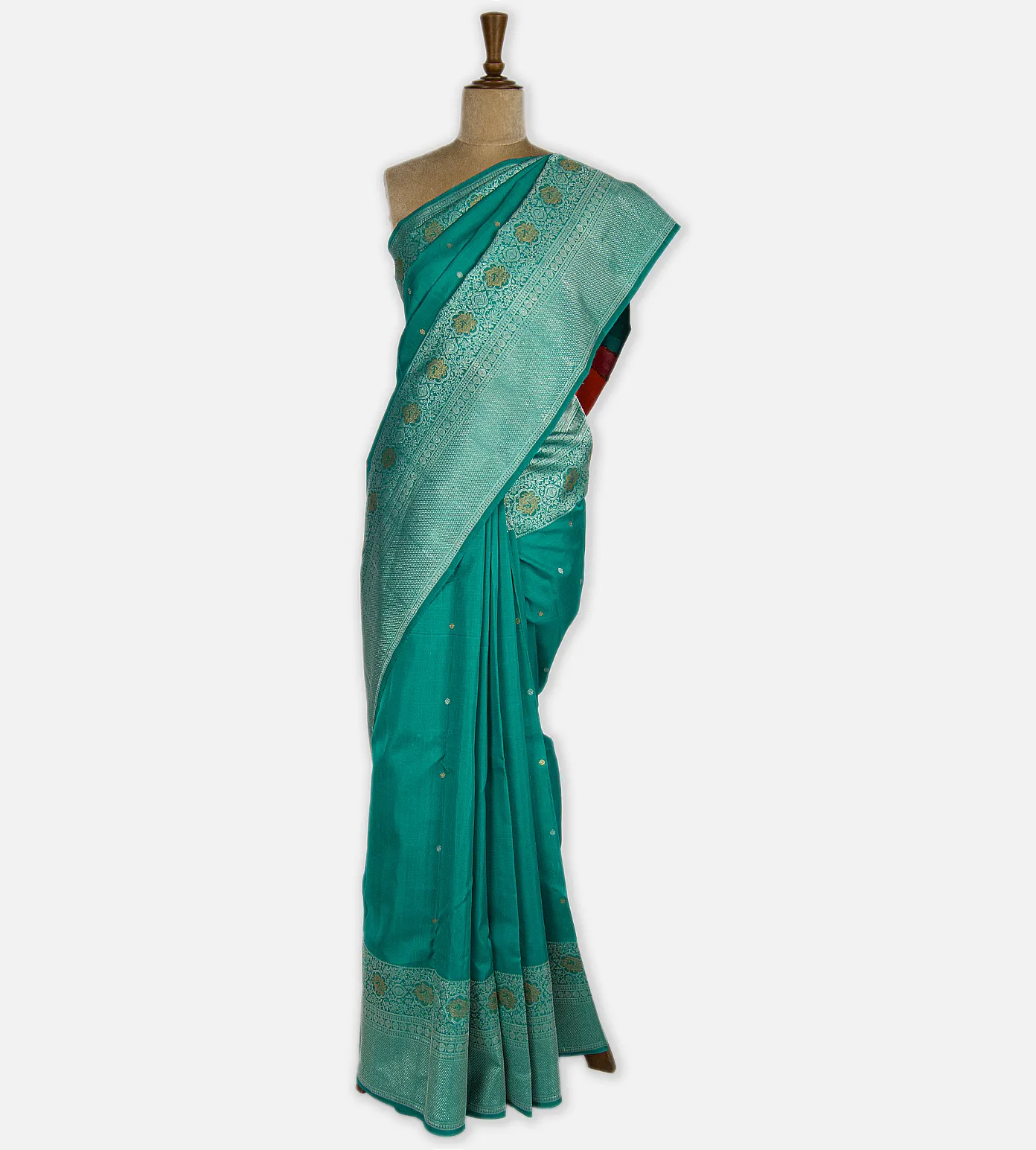 Sea Green Kanchipuram Silk Saree2